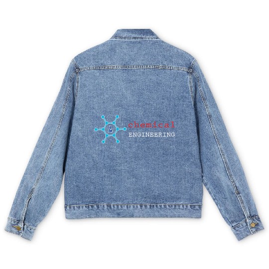 chemical engineering text, chemistry logo Men's Denim Jackets
