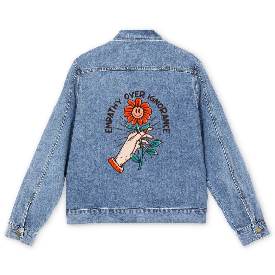 Empathy Over Ignorance Flower Men's Denim Jackets