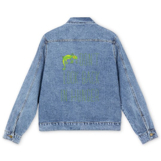 Don t Look Back In Hunger Baby Gecko Lover Men's Denim Jackets