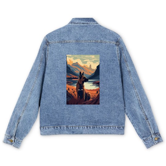 Belgian Malinois Nature Men's Denim Jackets