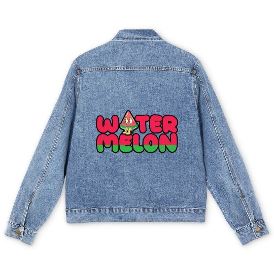 Sweet watermelon typography. Men's Denim Jackets