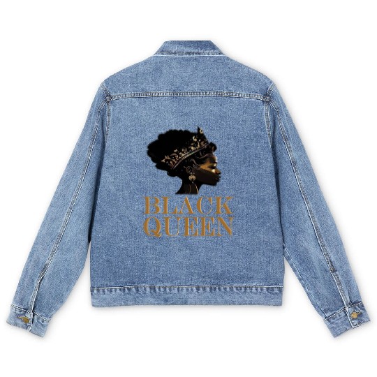 Womens Black Queen Men's Denim Jackets
