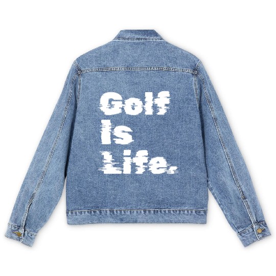 Golf Is Life, Golfer Design Men's Denim Jackets
