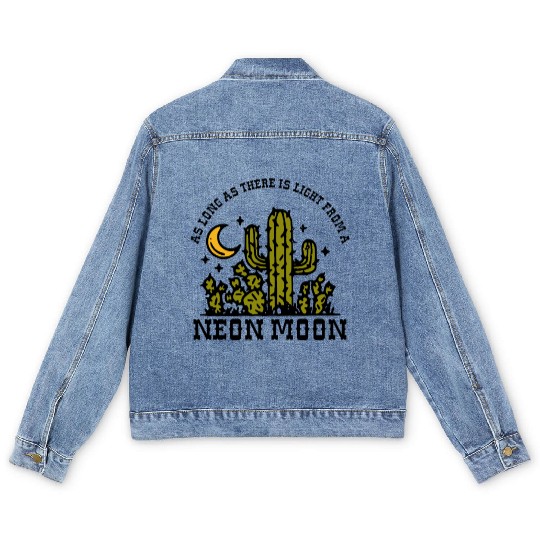 AS LONG AS THERE IS LIGHT FROM A NEON MOON Men's Denim Jackets