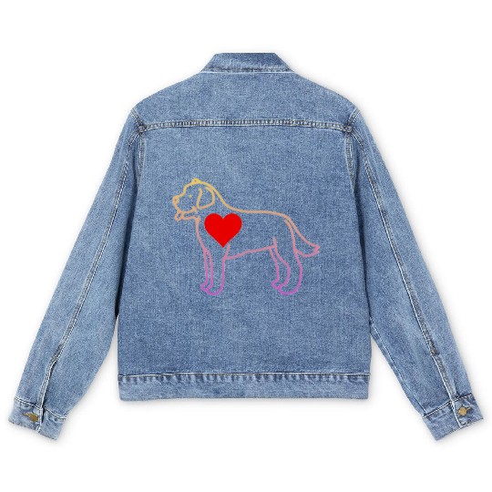 Labrador big heart Men's Denim Jackets