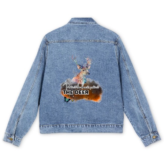 Forest Guardian Deer Men's Denim Jackets