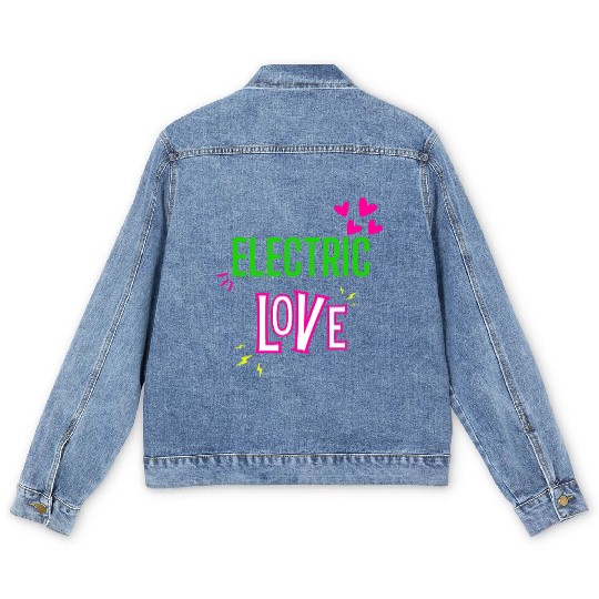 Electric Love in Neon Colors: Romance and Fun! Men's Denim Jackets