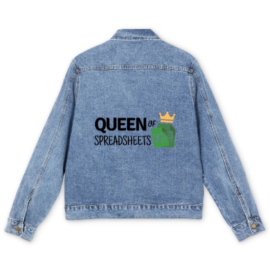 Queen of Spreadsheets - Excel, Accounting, Sheets Men's Denim Jackets