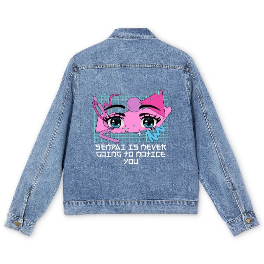 Senpai Is Never Going to Notice You Anime Funny Ma Men's Denim Jackets