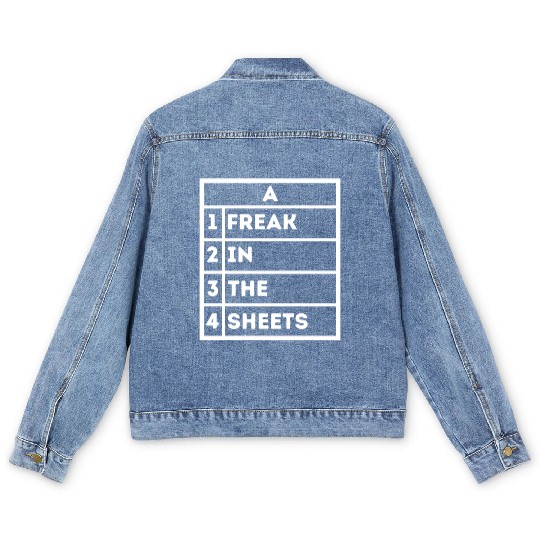Freak In The Sheets Excel Sheet Spreadsheet Funny Men's Denim Jackets