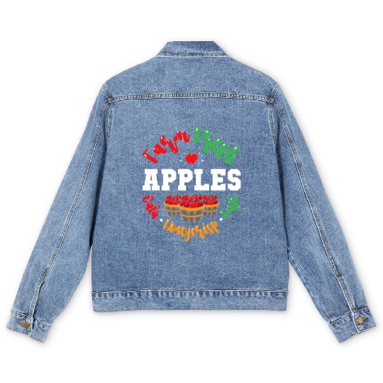 Apple Picking Farmer Fall For Toddlers Kids Women Men's Denim Jackets