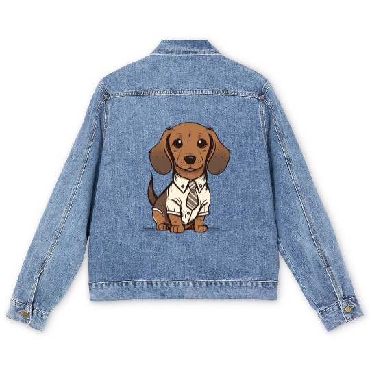 Dachshund Men's Denim Jackets