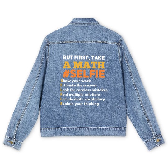Funny Math Teacher For A Math Nerd Men's Denim Jackets