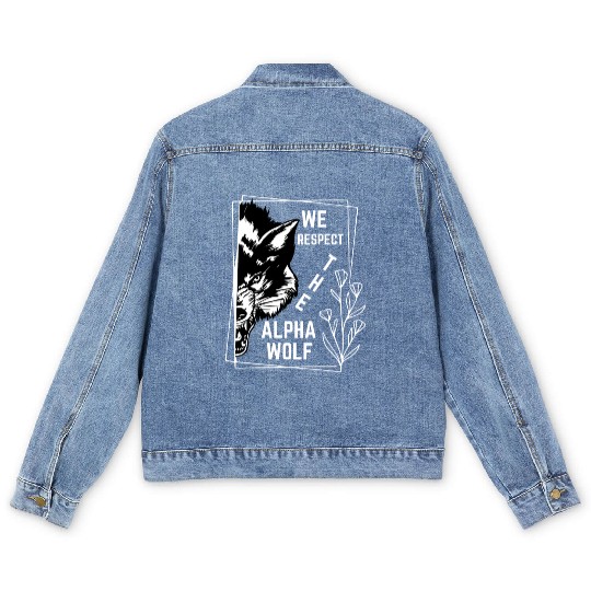 We Respect The Alpha Wolf Men's Denim Jackets