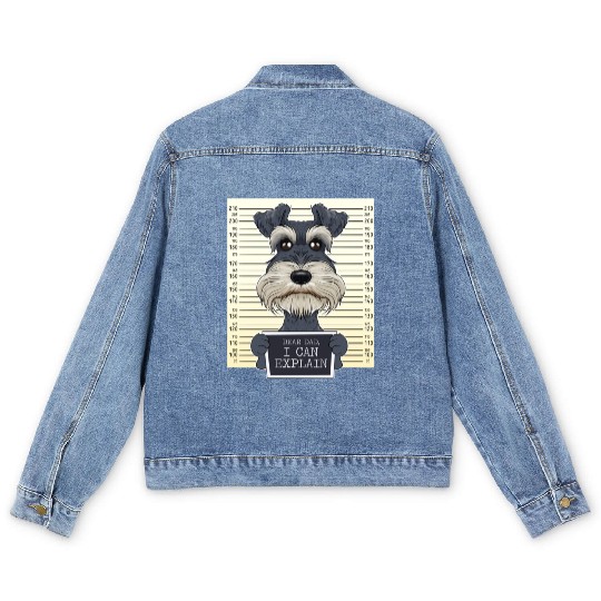 Miniature Schnauzer Dad I Miniature Schnauzer Men's Denim Jackets