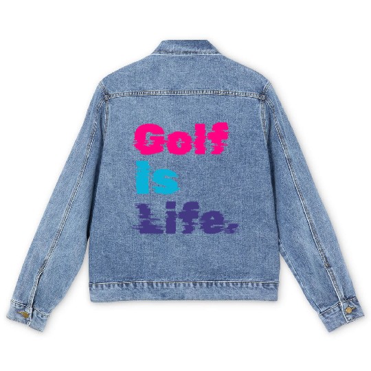 I Like Golfing, Golf Player, Golf Is Life Men's Denim Jackets