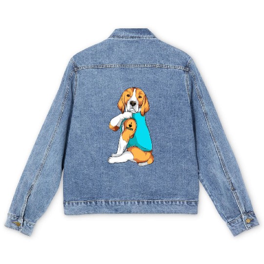 Beagle I Love Mom Apparel Dog Mom Gifts Womens T Men's Denim Jackets