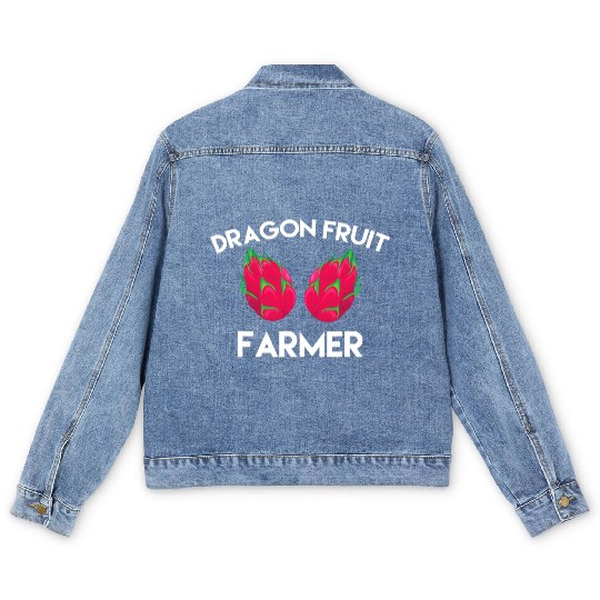 Dragon Fruit Farmer Outfit Love Tropical Food Men's Denim Jackets