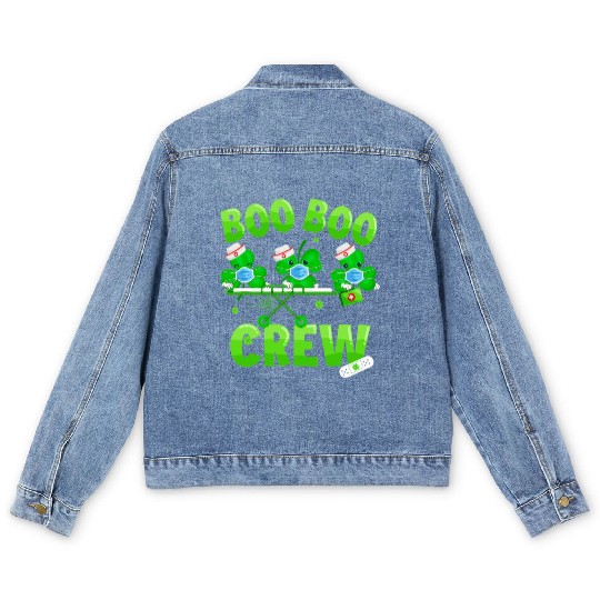 Boo Boo Crew Nurse St Patricks Day Shamrock Men's Denim Jackets