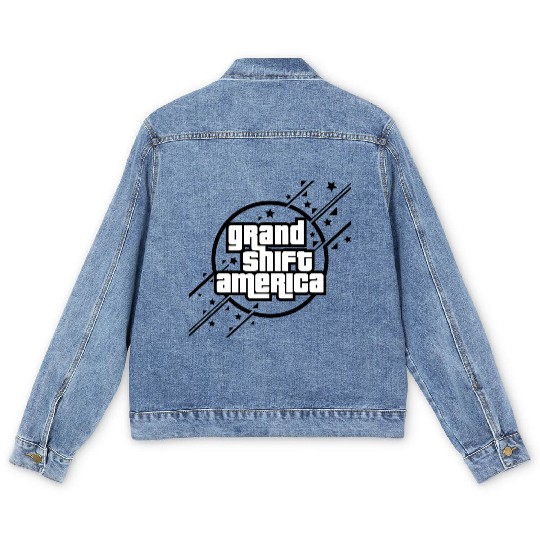 Unique Gta Parody Grand Shift America Men's Denim Jackets