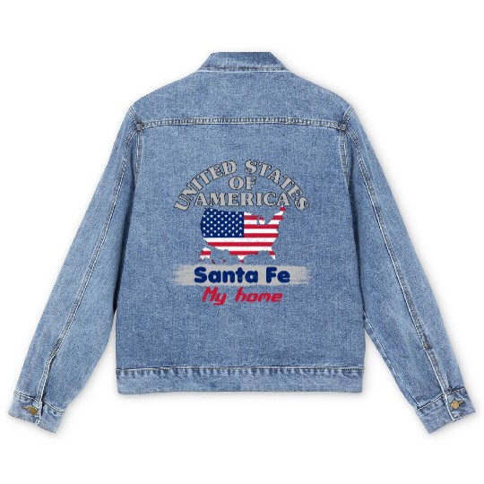 United States of America - Santa Fe my home - USA Men's Denim Jackets