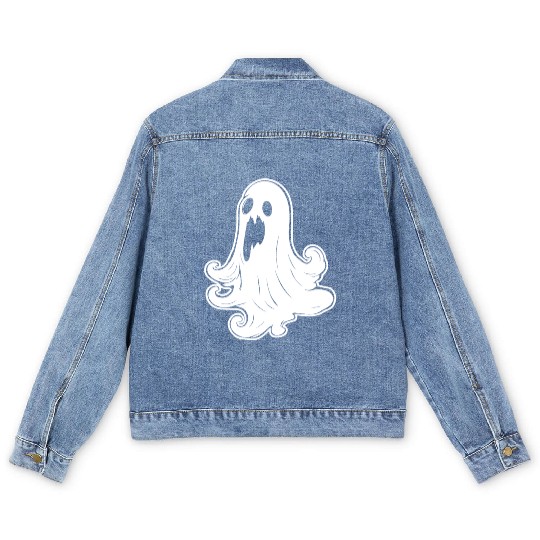 Ghost Halloween Spooky Men's Denim Jackets