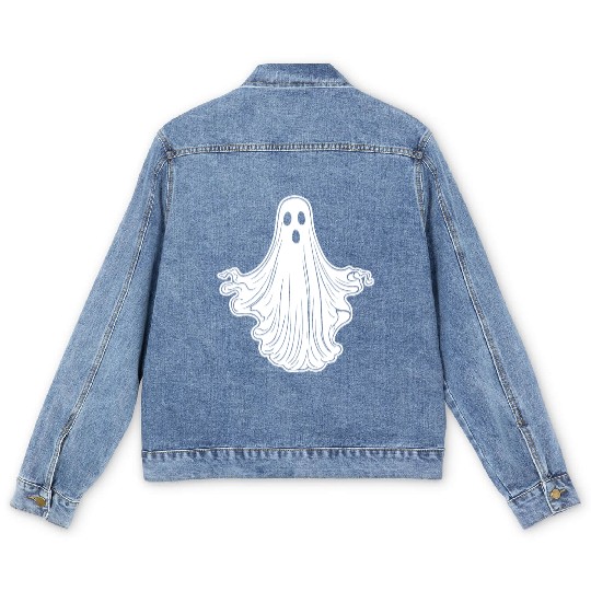 Ghost Halloween Spooky Men's Denim Jackets