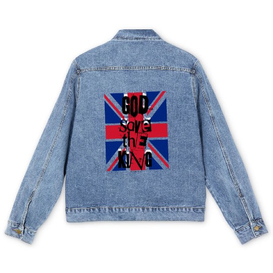 God Save The King Charles British Royal Punk Men's Denim Jackets
