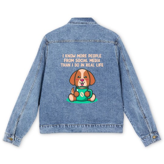 Know More People In Social Media Introvert Nerd An Men's Denim Jackets