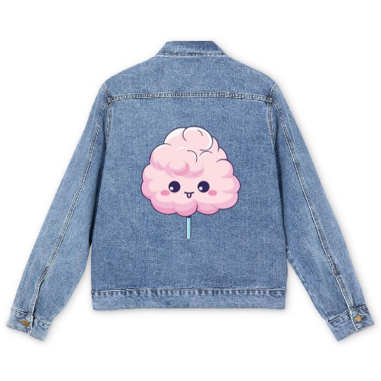 Cute Kawaii Cotton Candy Men's Denim Jackets