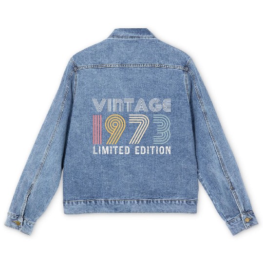 vintage 1973 limited edition vintage 50th birthday Men's Denim Jackets