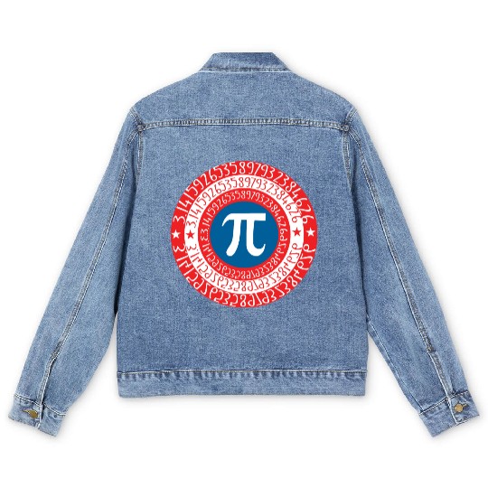 Captain Pi Superhero Shield Men's Denim Jackets