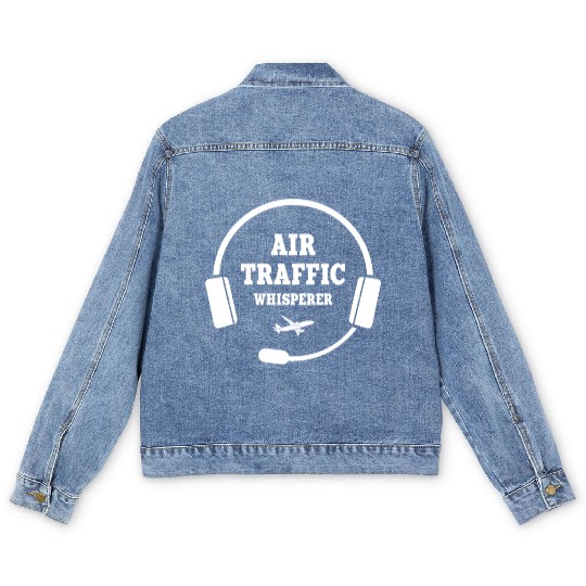 Funny Air Traffic Whisperer Men's Denim Jackets