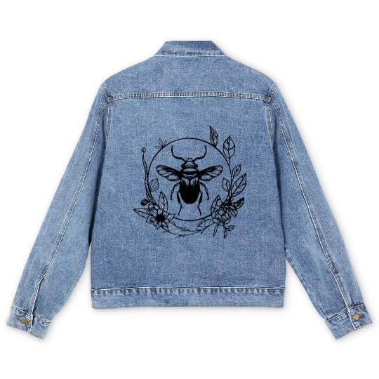 Bug Beetle Insect Men's Denim Jackets