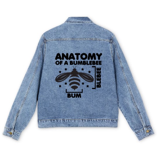 Anatomy of a Bumblebee Bee Lover Gift Men's Denim Jackets