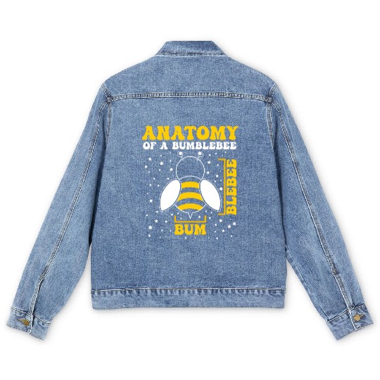 Anatomy of a Bumblebee Bee Lover Gift Men's Denim Jackets