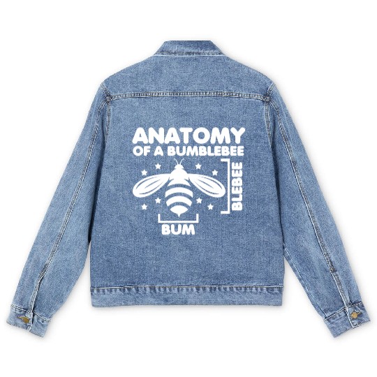 Anatomy of a Bumblebee Bee Lover Gift Men's Denim Jackets