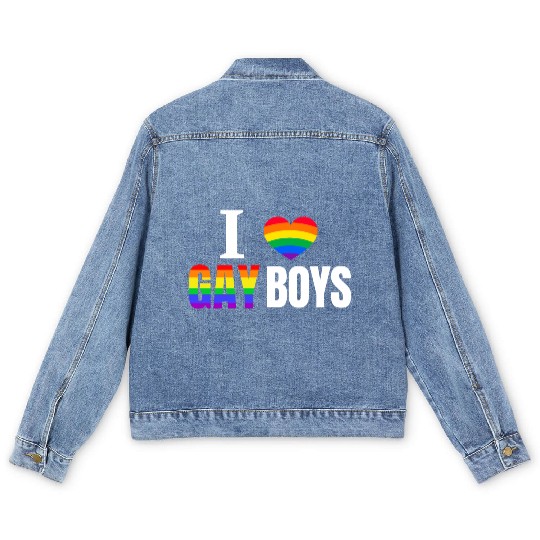 I Love Gay Boys Gay Pride Men's Denim Jackets