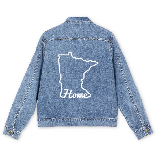 Minnesota Home Mn State Map Minnesotan Men's Denim Jackets