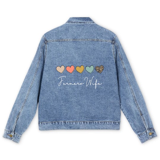 Farmers Wife Farmer Lover Wife Farming life Men's Denim Jackets