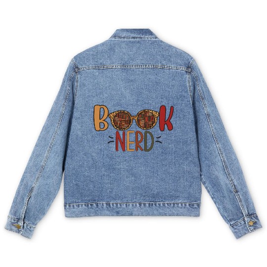 Funny Book Nerd Librarian Teacher Student Reader Men's Denim Jackets