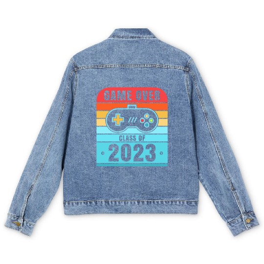 Game Over Class Of 2023 Men's Denim Jackets Students Funny