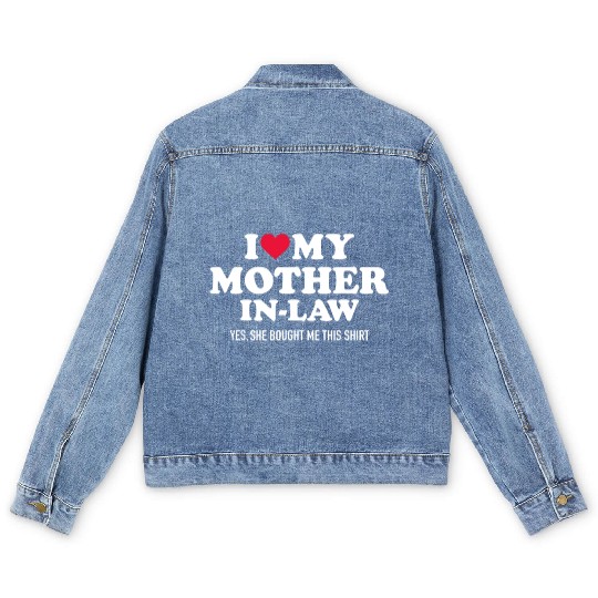 I Love My Mother-In-Law Big Heart For Son-In-Law F Men's Denim Jackets