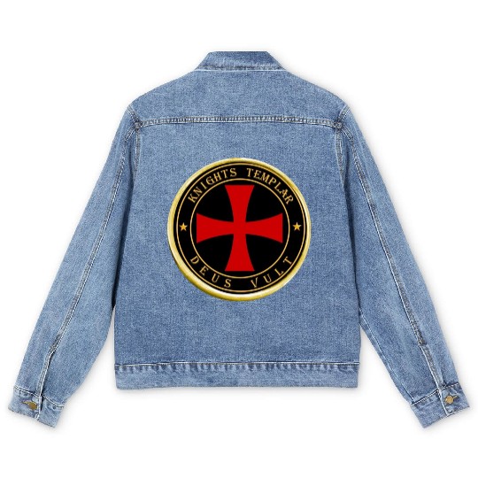 Knights Templar Deus Vult Men's Denim Jackets