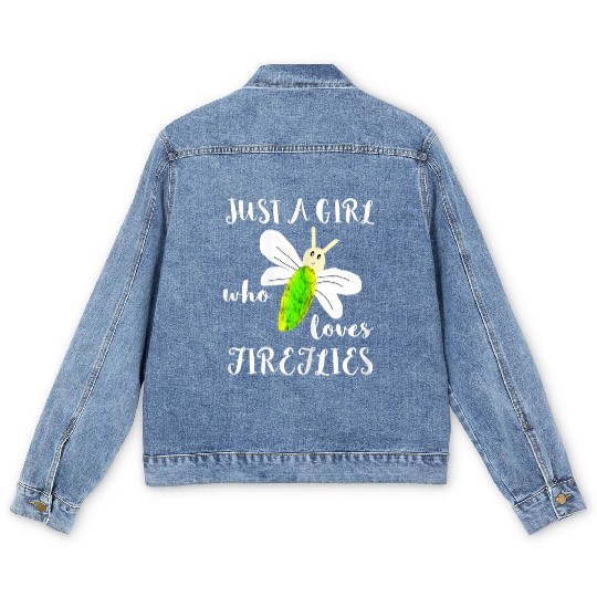 Just A Girl Who Loves Fireflies Lightning Bugs Men's Denim Jackets