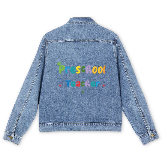 Preschool Teacher Funny Men's Denim Jackets