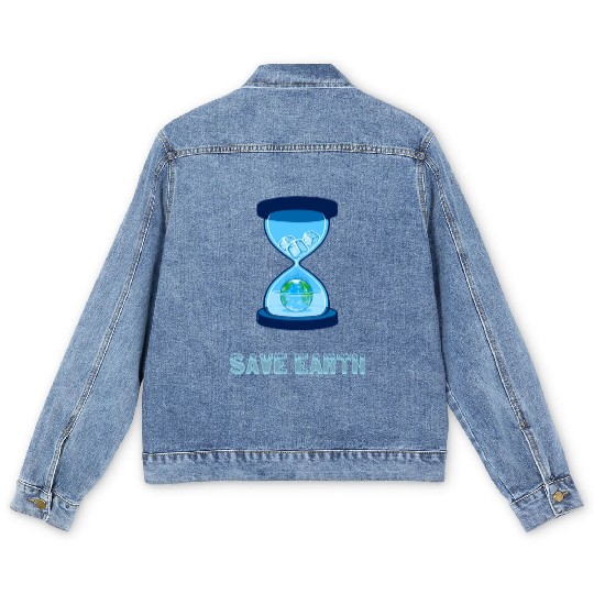 Vintage Save Planet Save Earth Distress gift Men's Denim Jackets
