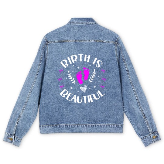 Doula Midwifery Birth Childbirth Pregnancy Midwife Men's Denim Jackets