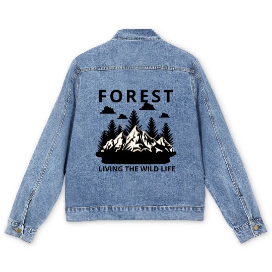 Forest : living the wild life Men's Denim Jackets