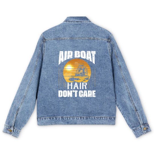 Air Boat Hair Don't Care Propeller Swamp Airboat H Men's Denim Jackets